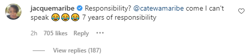 PulseLiveKenya's tweet photo. Media personality Jackie Maribe expresses her displeasure after her baby daddy Eric Omondi announcing that he is expecting a baby with Miss P. Maribe has a 7-year-old son with the comedian. 

"Responsibility? @catewamaribe come I can't speak 😂😂😂 7 years of responsibility..." https://t.co/y40Y140E5c