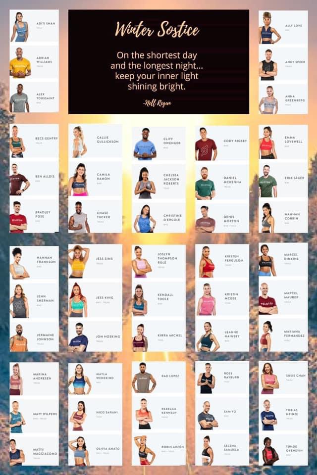 PeakerPack's tweet photo. It’s November 1, who’s going to join us on our ##SolsticeChallenge ? Take a class with one of each 51 @onepeloton instructors between now and the Winter Solstice on December 21.  Will you discover a new favorite? https://t.co/mfgkGPAZxC