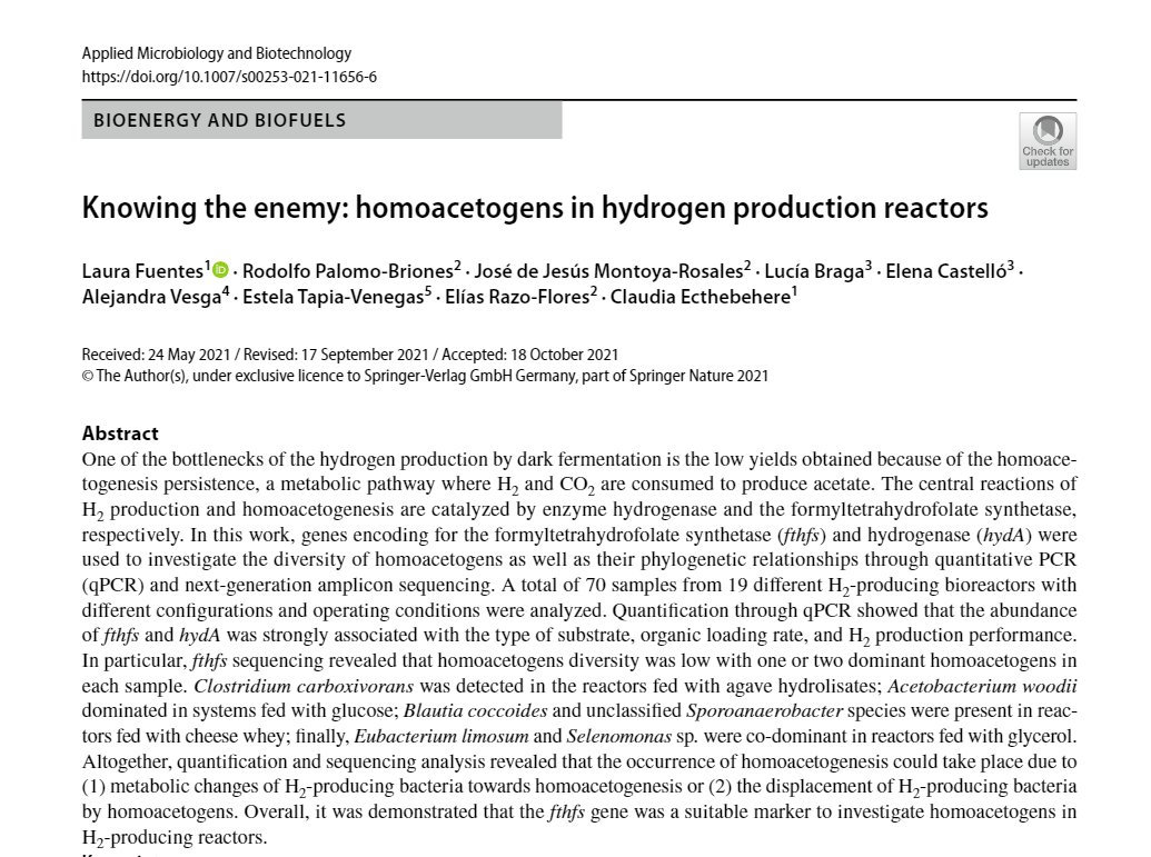 LIibce's tweet photo. 📎 𝗡𝗲𝘄 𝗽𝗮𝗽𝗲𝗿 led by Laura fuentes! "Knowing the enemy: #homoacetogens in #hydrogen production reactors"
@lu_cia_br  @CastellElena @EstelaT95394183 @ClaudiaEtchebe1 

➡️➡️https://t.co/uq5rEnQjxp https://t.co/sIEur5CNdH
