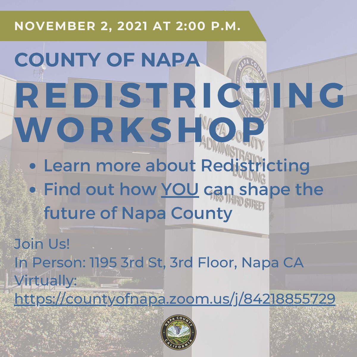 electjt's tweet photo. Board of Supervisors first public hearing on drawing new supervisor district boundaries for the next decade.  Please join us in person or remotely. https://t.co/wdNRQPRm81