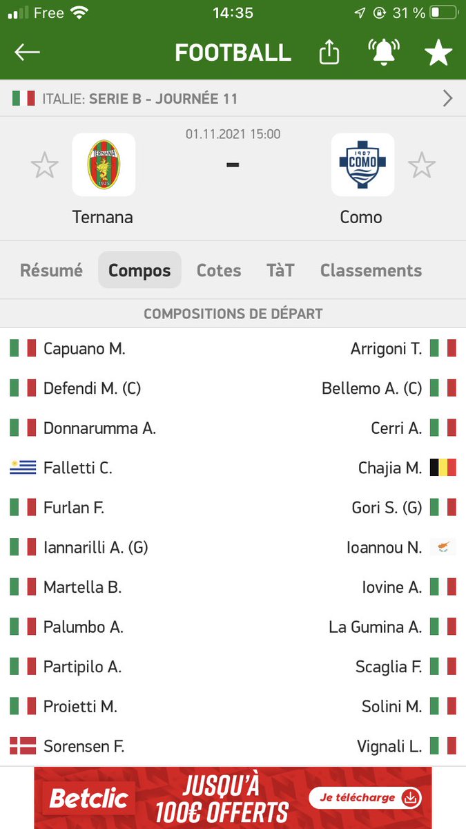 NEXENPRONOS's tweet photo. #CALCIOB 🇮🇹
⚽️ Reggina - Citadella
💥 Okwonkwo @ 3,00
⚽️ Ternana - Como
💥 Donnarumma @ 2,50
💰 Combiné @ 7,50
GL 🍀
#teamnexen https://t.co/PQXo89ZQRh