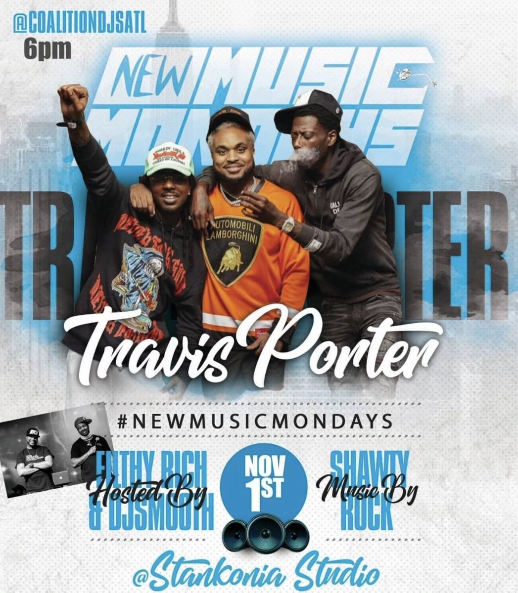 TravisPorter's tweet photo. Know we love the DJ’s ! Later today we tap in w/ @CoalitionDJsATL to premiere a couple joints off our new album #TravyEstates #BackOnBullshit https://t.co/ZyMBsqXy8D