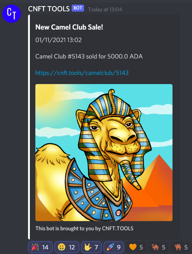 The face of the Camel Club has been sold earlier for a whopping 5000 ADA🤯🤯🤯

The community we have right here is truly unbelievable, congrats to the buyer &amp; seller on a record breaking sale🐪

We'll be releasing news regarding the airdrop shortly!