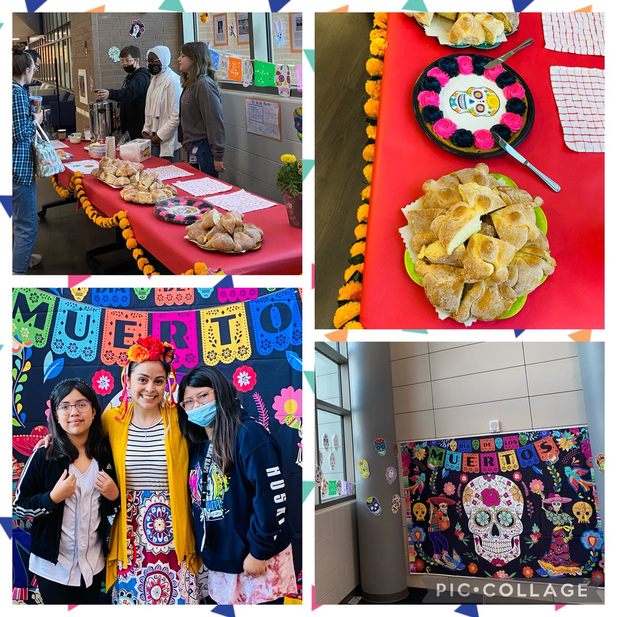 mrs_johnson20's tweet photo. Día de Los Muertos @HaskettJH A beautiful cross curricular collaboration with Art, Spanish, Yearbook, and PHS! 🎨 📸 👩🏻🍳 #WeAreHaskett #DiaDeMuertos #LoveCollaborating #Teamwork https://t.co/ziW4y0DjcS