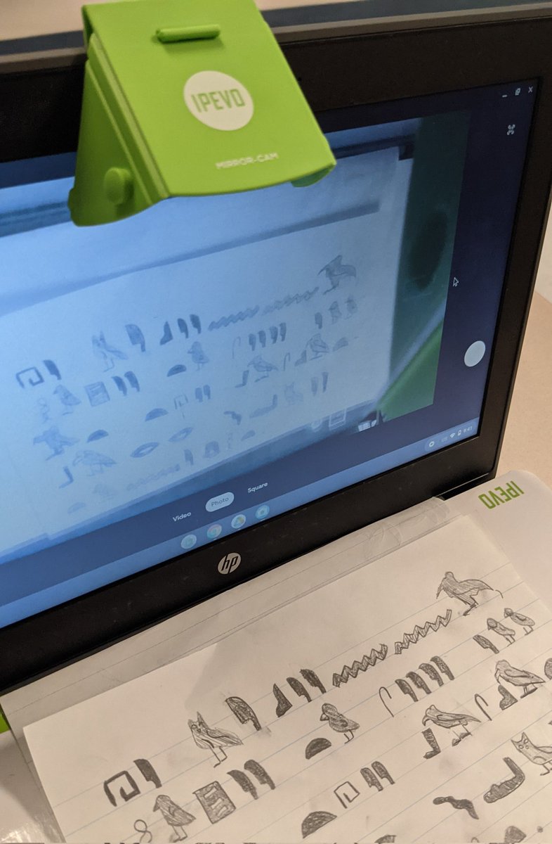 MrsEngler1's tweet photo. Grade 6 students @McGuffey_MS are using @ipevo mirror cams to decode hieroglyphics as part of their unit on Egypt
#edtech #edutech #educoah #GooglEC https://t.co/FOTd6GaPwT