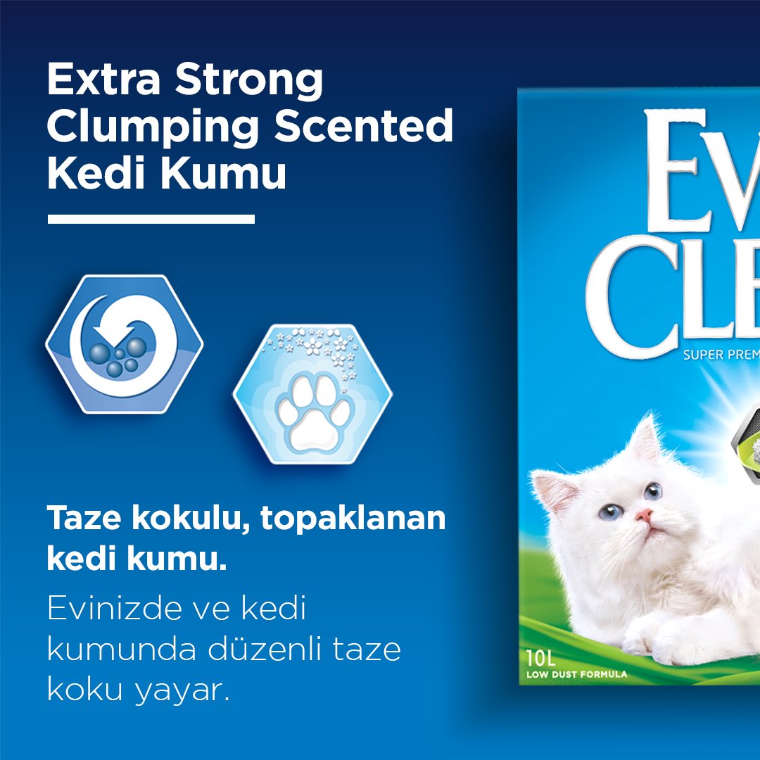 EverCleanTR's tweet image. Ever Clean Extra Strong Clumping Scented, kum kabı ve eviniz için sürekli tazelik sağlar. Ayrıca, taze kokulu bir ev için kokuları hapseder! 

Ever Clean kedi kumları hakkında daha fazla bilgi almak için: everclean.com.tr/kumlarimiz

#EverCleanTR #kedikumu #kedibakımı