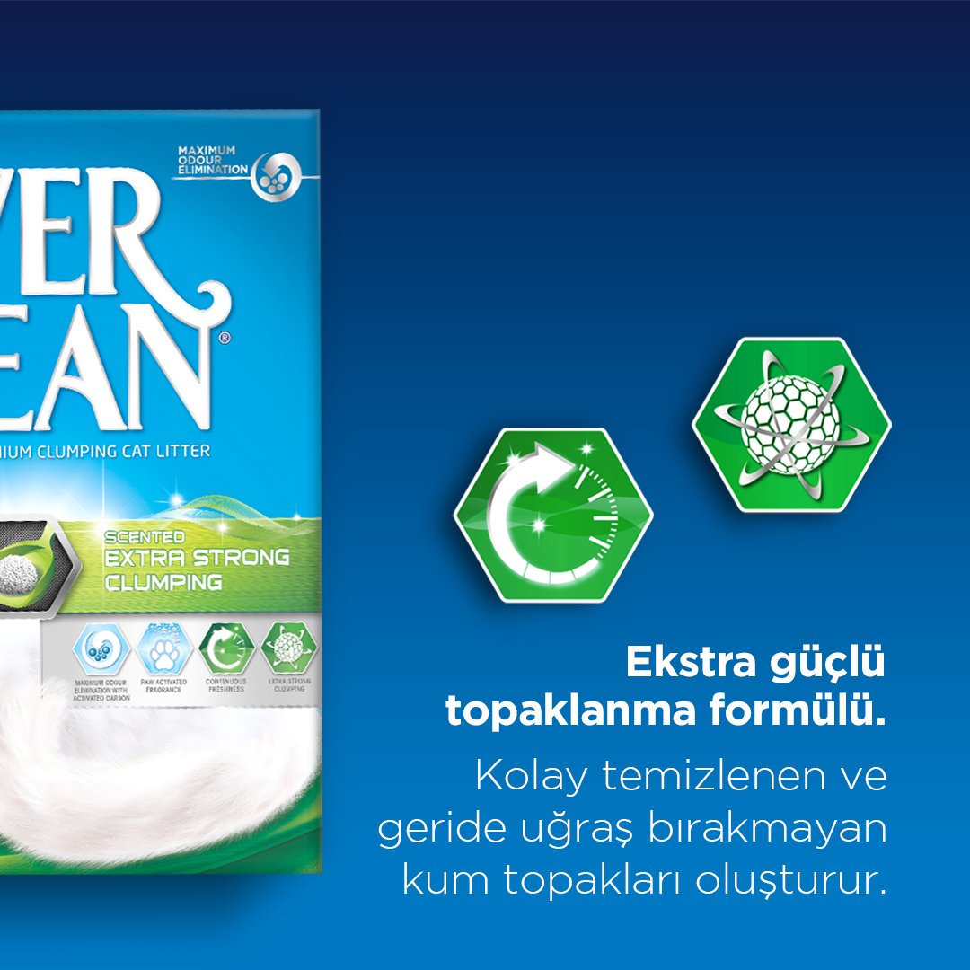 EverCleanTR's tweet image. Ever Clean Extra Strong Clumping Scented, kum kabı ve eviniz için sürekli tazelik sağlar. Ayrıca, taze kokulu bir ev için kokuları hapseder! 

Ever Clean kedi kumları hakkında daha fazla bilgi almak için: everclean.com.tr/kumlarimiz

#EverCleanTR #kedikumu #kedibakımı