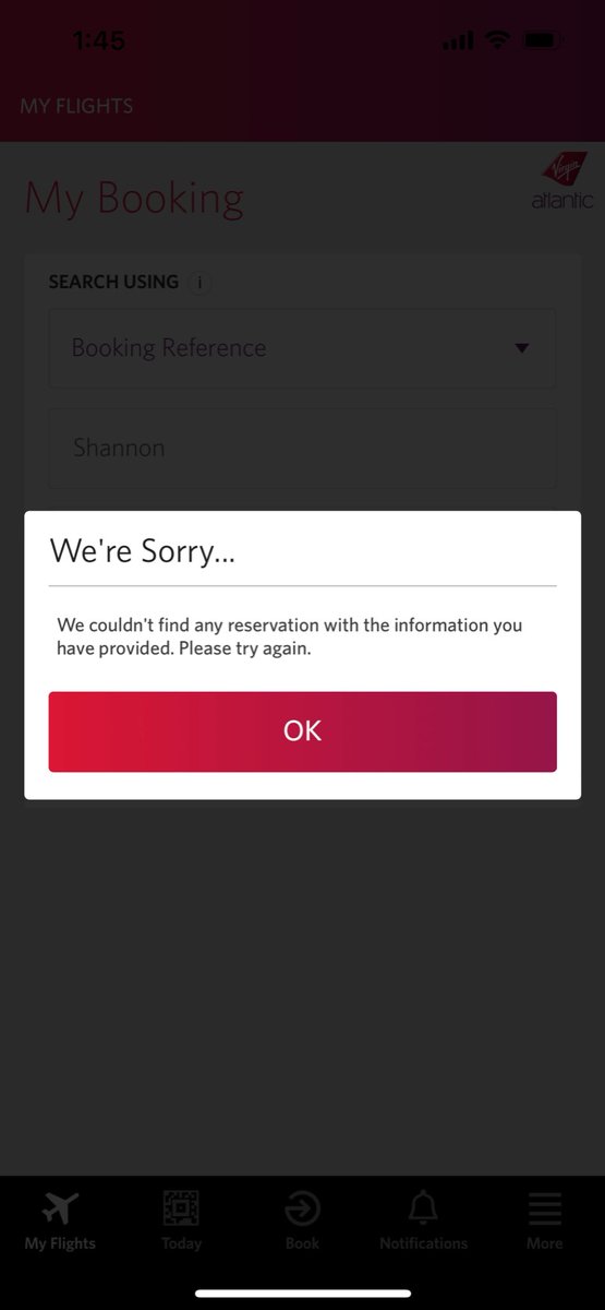 47Shann's tweet photo. @VirginAtlantic why can’t I see my booking? https://t.co/stbkYTrZBE