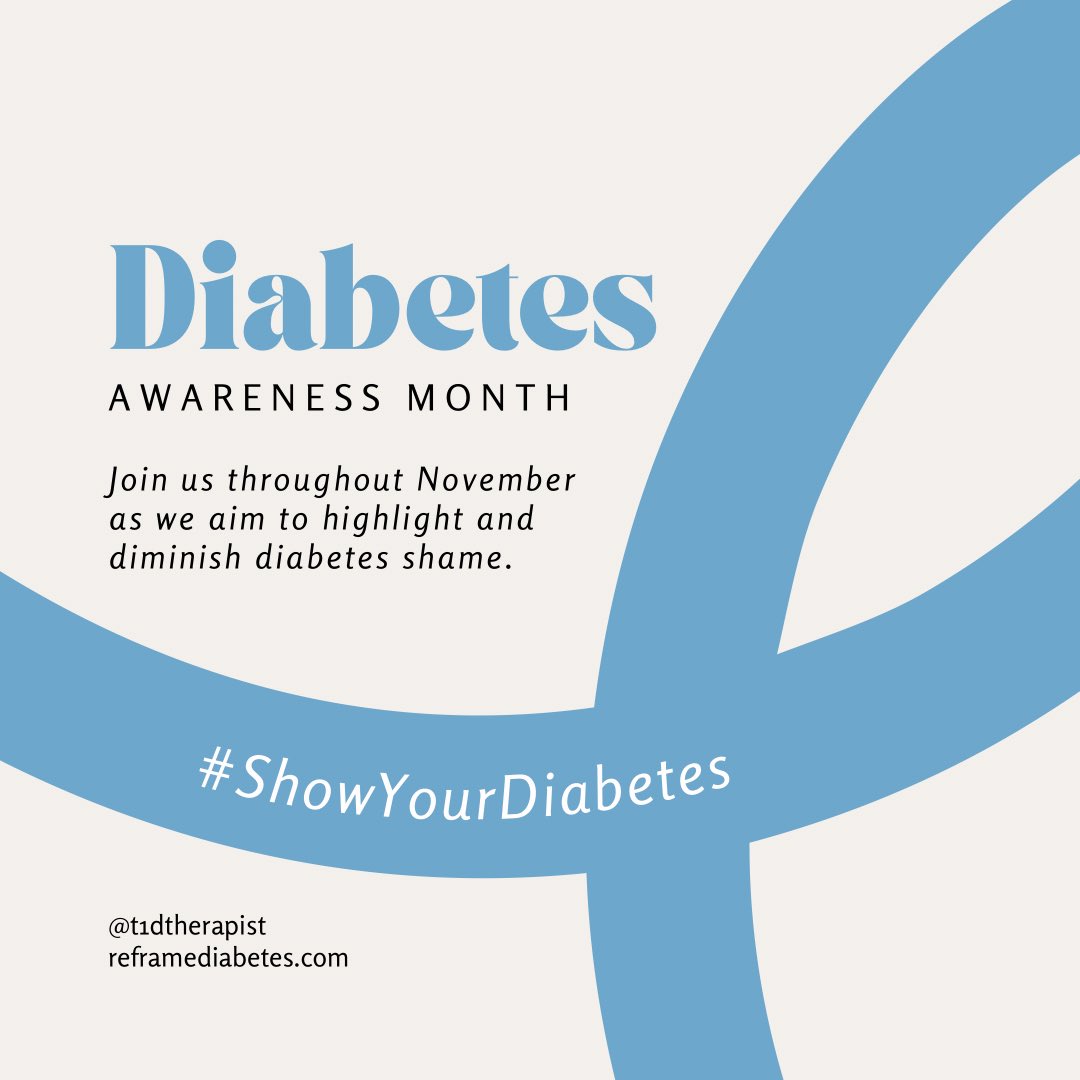 reframediabetes's tweet photo. It’s #DiabetesAwarenessMonth and I’m super excited to *officially* launch our #ShowYourDiabetes project. This month, we’re aiming to reduce diabetes shame by collectively using our voices and sharing our stories around the prevalence of guilt and shame in the #diabetes community https://t.co/UGDCxm94pF