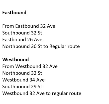 calgarytransit's tweet photo. #CTRiders DETOUR #Route38 Monday, November 1 until further notice. Stop# 5721 &amp; 5716 are temporarily closed due to police matter at 32 Ave x 32 St NE. https://t.co/rbo3hvmul5