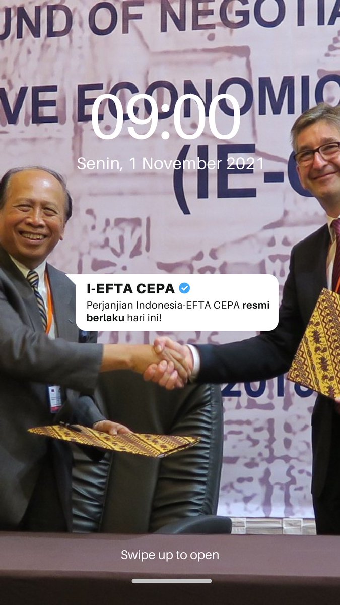 Hallo, #SahabatKemlu und #TemanAmerop!

Hari ini IE-CEPA telah memasuki masa entry into force. Sehingga, persetujuan sudah berlaku untuk Indonesia dan keempat negara EFTA, yaitu Islandia, Liechtenstein, Norwegia, dan Swiss.

#inidiplomasi #infoamerop #indonesiauntukdunia