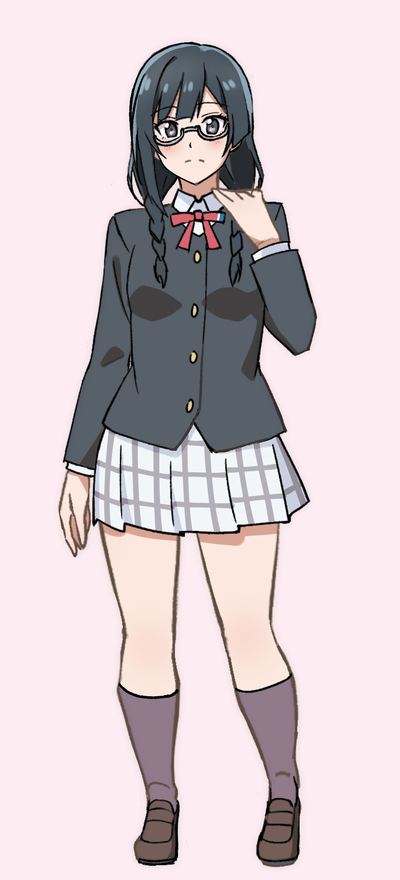 yuuki setsuna (love live!) 1girl nijigasaki academy school uniform solo school uniform braid glasses black hair  illustration images
