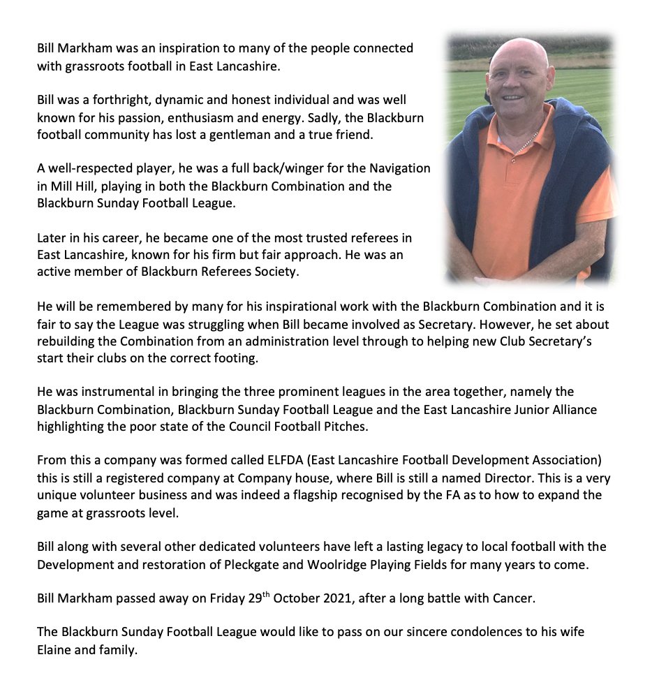 The Blackburn Sunday Football League tweet media