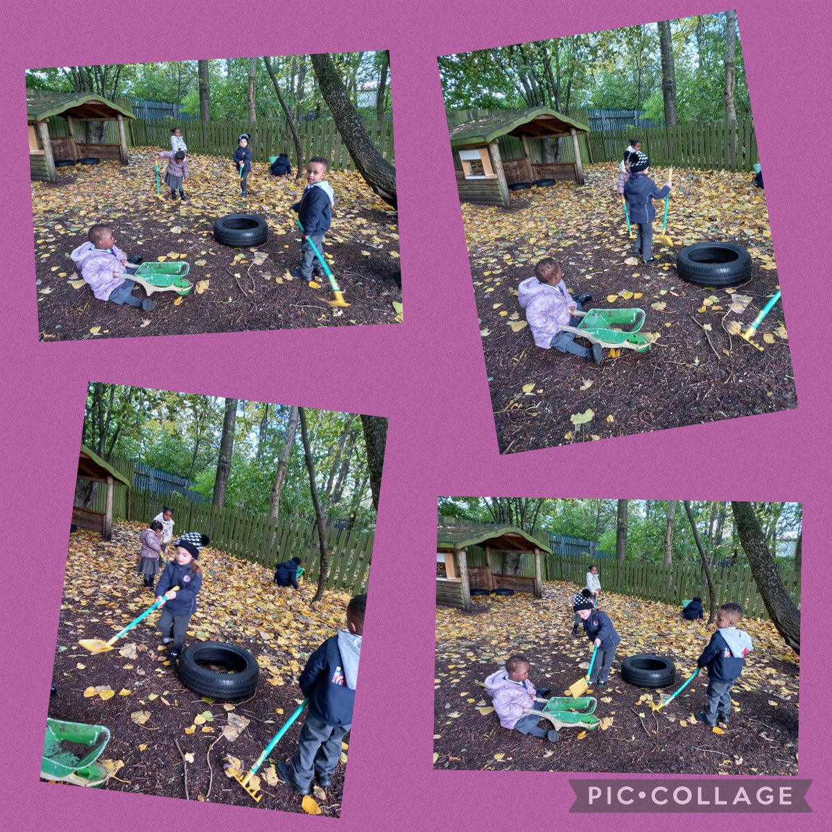 StMaryStBen's tweet photo. EYFS nursery are enjoying collecting the Autumn leaves #Counting #GrossMotor #UsingTools #Autumn #TeamWork #OutEnvironment #Seasons #Changes #PlayingIsLearning https://t.co/7f7HH9hwRw