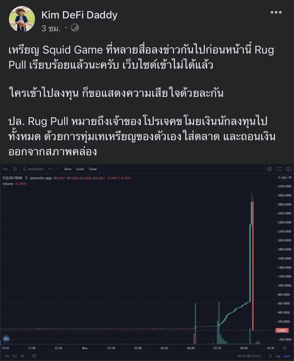 aunlock$⚡️ (@aunlock101) on Twitter photo โดนไปอีกตัวครับ เหรียญ Squid Game โดน Rug Pull โดยเจ้าของโปรเจคหอบเงินหนีทั้งหมด โดนไปอีกตัวครับ เหรียญ Squid Game โดน Rug Pull โดยเจ้าของโปรเจคหอบเงินหนีทั้งหมด