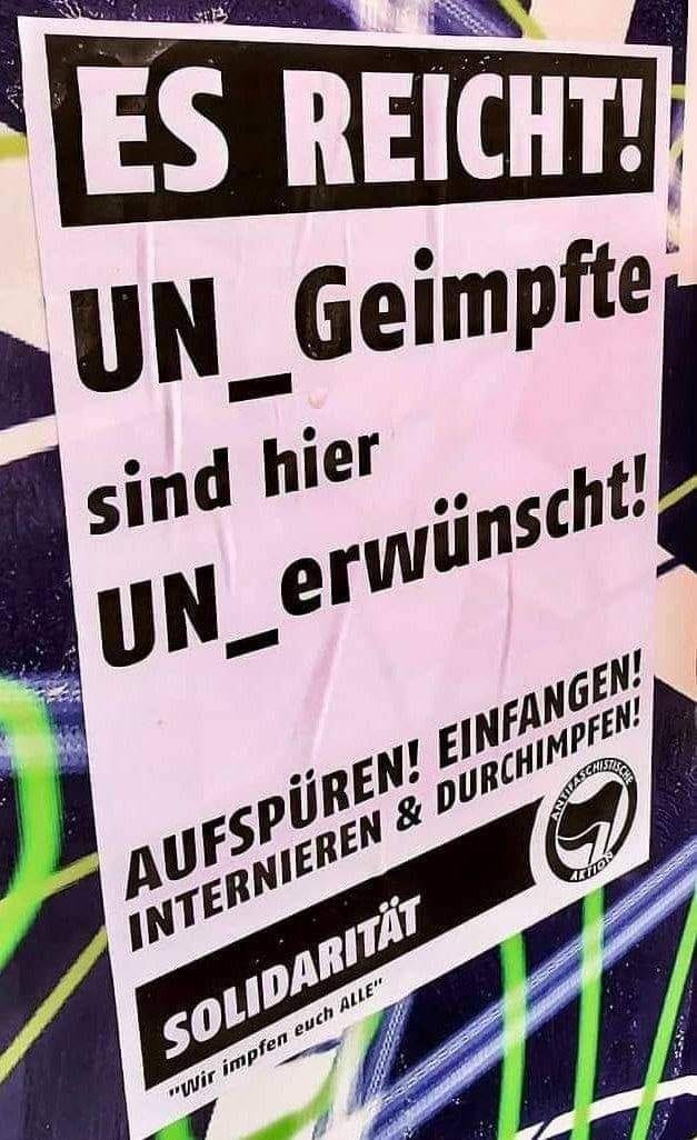 FaxenDickeHH's tweet photo. Wie kann man bei solchen Ansagen keine Vergleiche mit damals ziehen?
Was haben #unerwünscht, #aufspüren, #einfangen, #internieren & (Zwangs)#durchimpfen mit #Solidarität zu tun?
Wo soll (wird) das enden? https://t.co/DWdwvD1m87