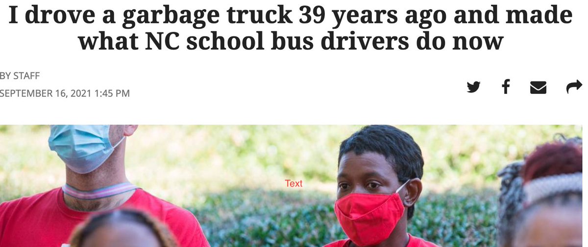 NayteClick's tweet photo. Wake Co.'s school bus driver sick-out reminded me of this headline below &amp; this fact: the state pays school bus drivers just $12.75/hr. as the #ncga sits on a $6.5 BILLION SURPLUS &amp; is 4 MONTHS LATE with a state budget that could have raised pay to prevent this mess #ncpol #nced https://t.co/qlgRcsiXQU