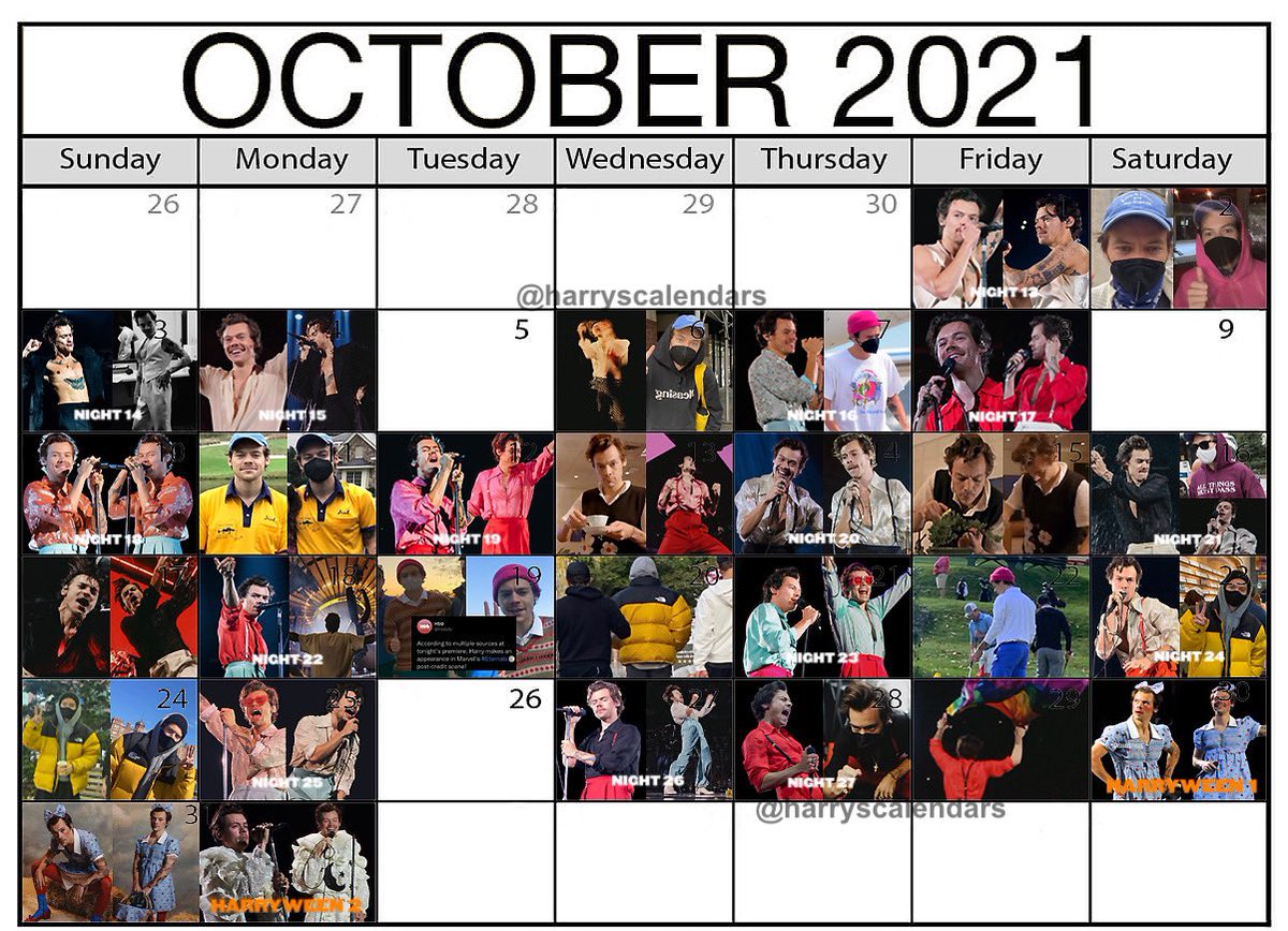 harryscalendars's tweet photo. OCTOBER 2021 https://t.co/Vq5ybCF5sH
