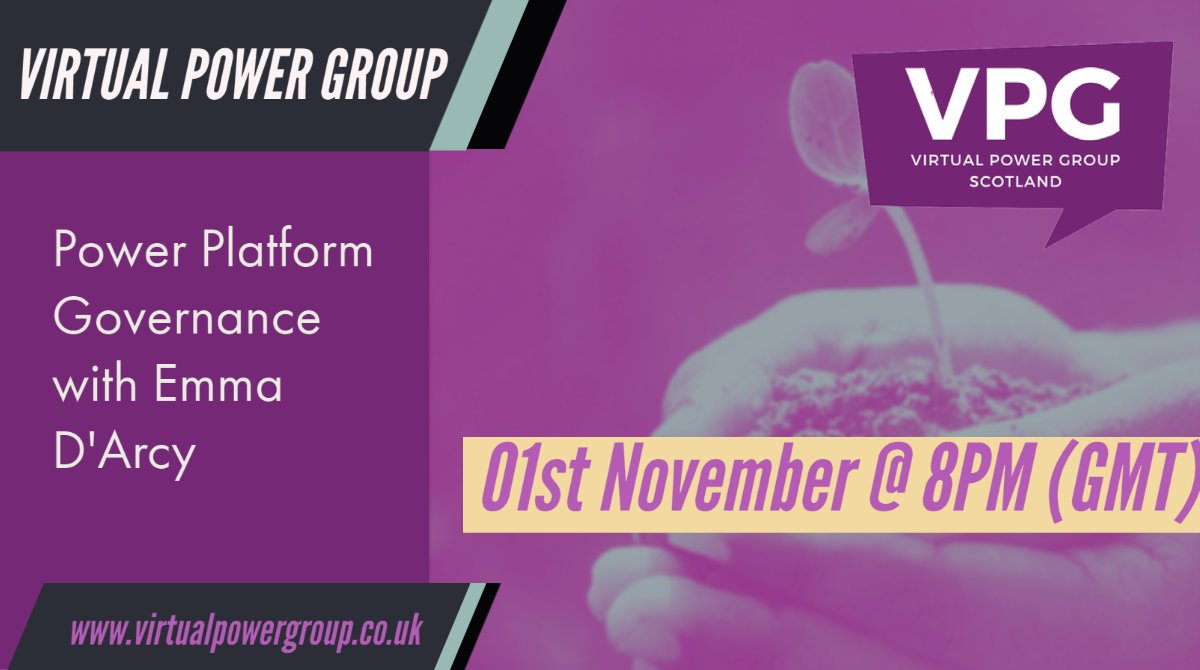 Just a wee reminder that @TattooedCRMGirl will be joining us at 8 pm tonight to talk about all things #PowerPlatform governance🎉

virtualpowergroup.co.uk/event/PowerPla…
