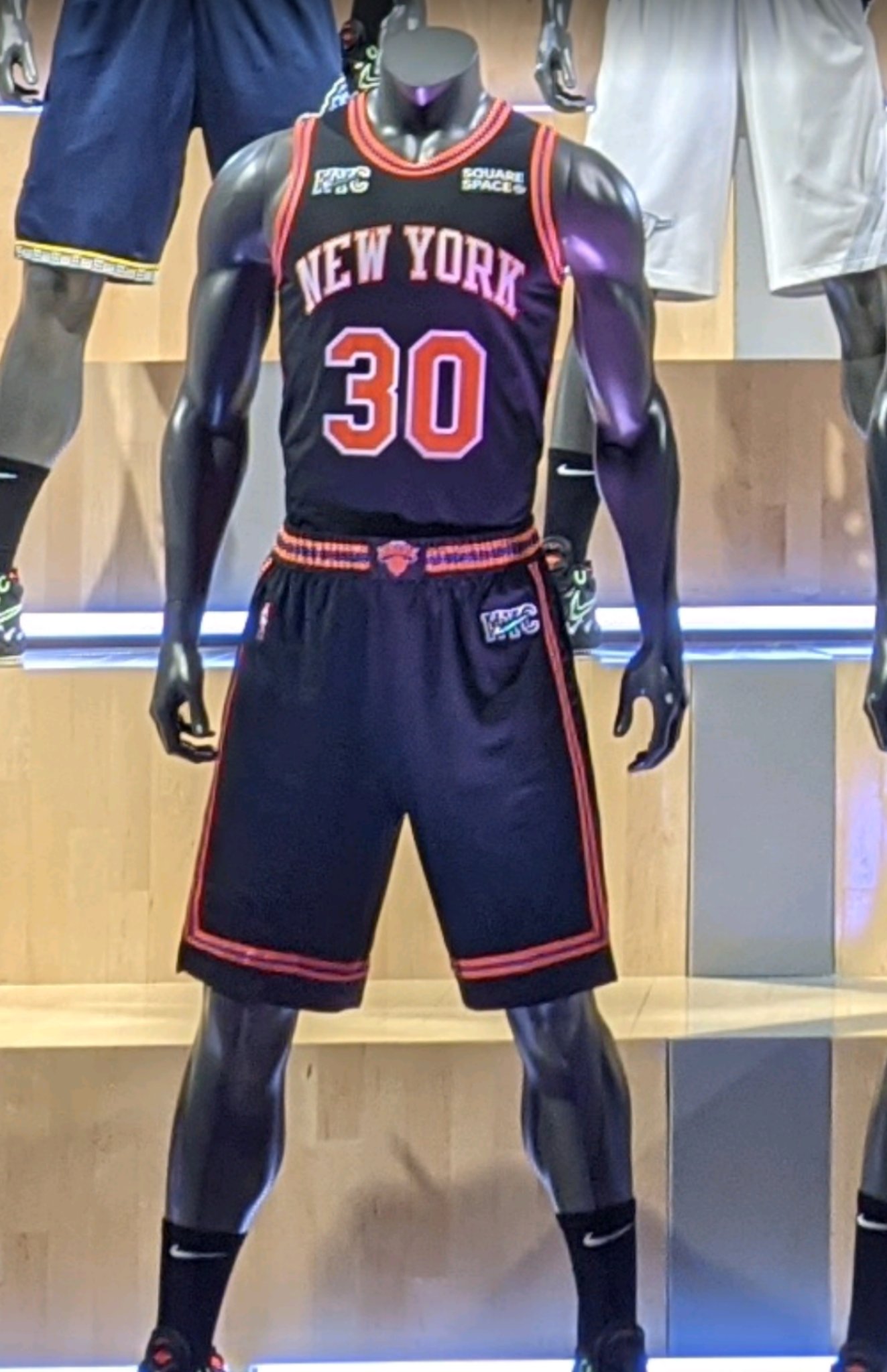 Mike Vorkunov on X: This is the Knicks City edition jersey for the 2021-22  season. Notice the numbers on the waistband for thir retired jerseys.  There's an MSG silhouette on the shorts.