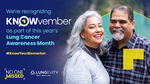 Raymond Osarogiagbon, MBBS, FACP (@rosarogiagbon) on Twitter photo As an #NOMPartner, I'm proud to support <a href="/LUNGevity/">LUNGevity Foundation</a> in recognizing KNOWvember as part of #LungCancerAwarenessMonth. It's vital that all non-small cell #lungcancer patients receive comprehensive biomarker testing to inform treatment. *Insert Link* #KnowYourBiomarker #NoOneMissed As an #NOMPartner, I'm proud to support <a href="/LUNGevity/">LUNGevity Foundation</a> in recognizing KNOWvember as part of #LungCancerAwarenessMonth. It's vital that all non-small cell #lungcancer patients receive comprehensive biomarker testing to inform treatment. *Insert Link* #KnowYourBiomarker #NoOneMissed