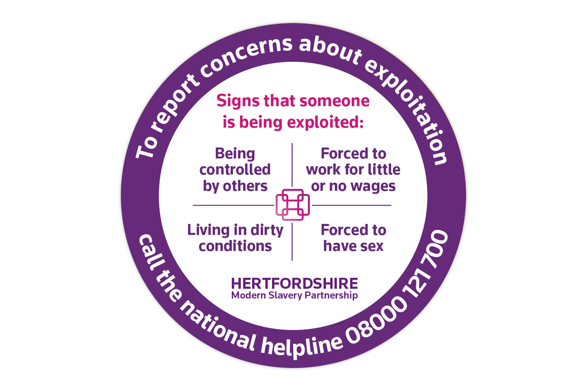 HertsMSP's tweet photo. Car washes have been identified by @UK_Glaa as high risk for exploitation, place our window stickers on your windscreen to help someone who may be being exploited when cleaning your car. Ideal for taxis and free to download: https://t.co/Mn3YlDDZkX https://t.co/fiO5lhe7hf