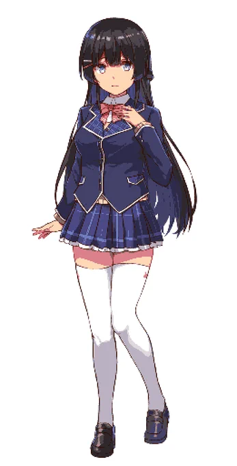 ドット絵風委員長と元絵
 #みとあーと 