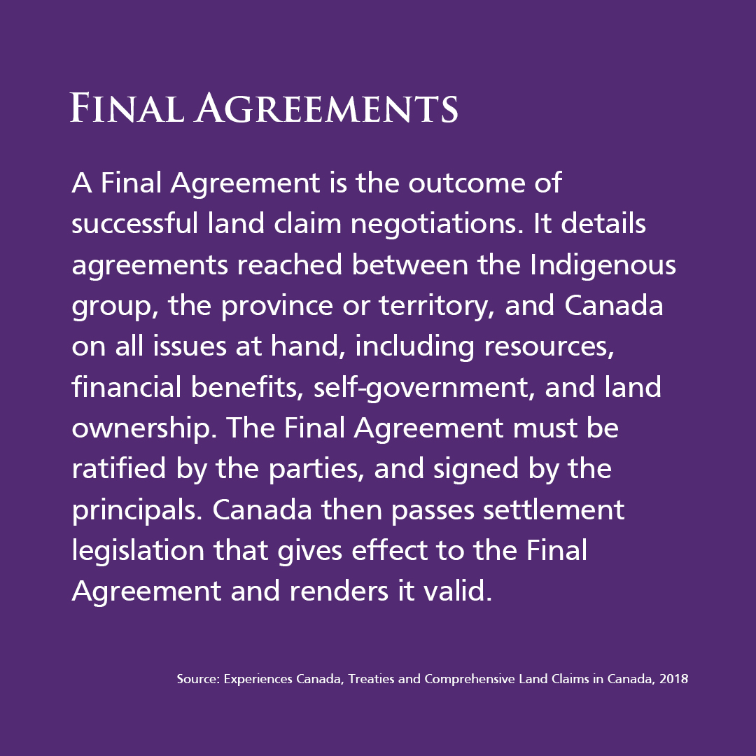 Treaties Recognition Week begins on November 1. Do you know the difference between a Treaty, Comprehensive Land Claim, and Final Agreement? Read through the definitions to learn more! #TreatiesRecognitionWeek