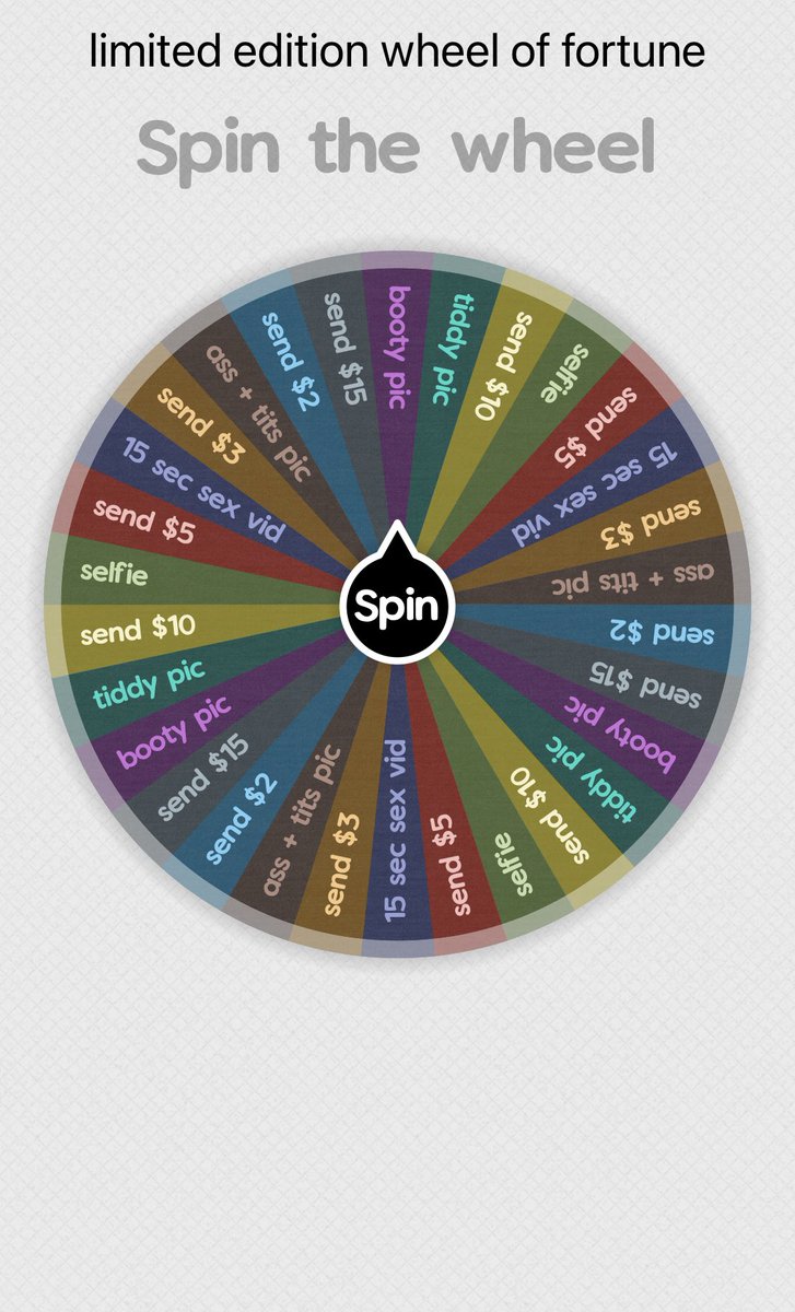 spinnqueenn's tweet photo. limited edition wheel today only, lose less, gain more 🥇😈 dm if you wanna play remember it’s gambling so if you don’t wanna lose don’t play. https://t.co/AtiD8iSTZq
