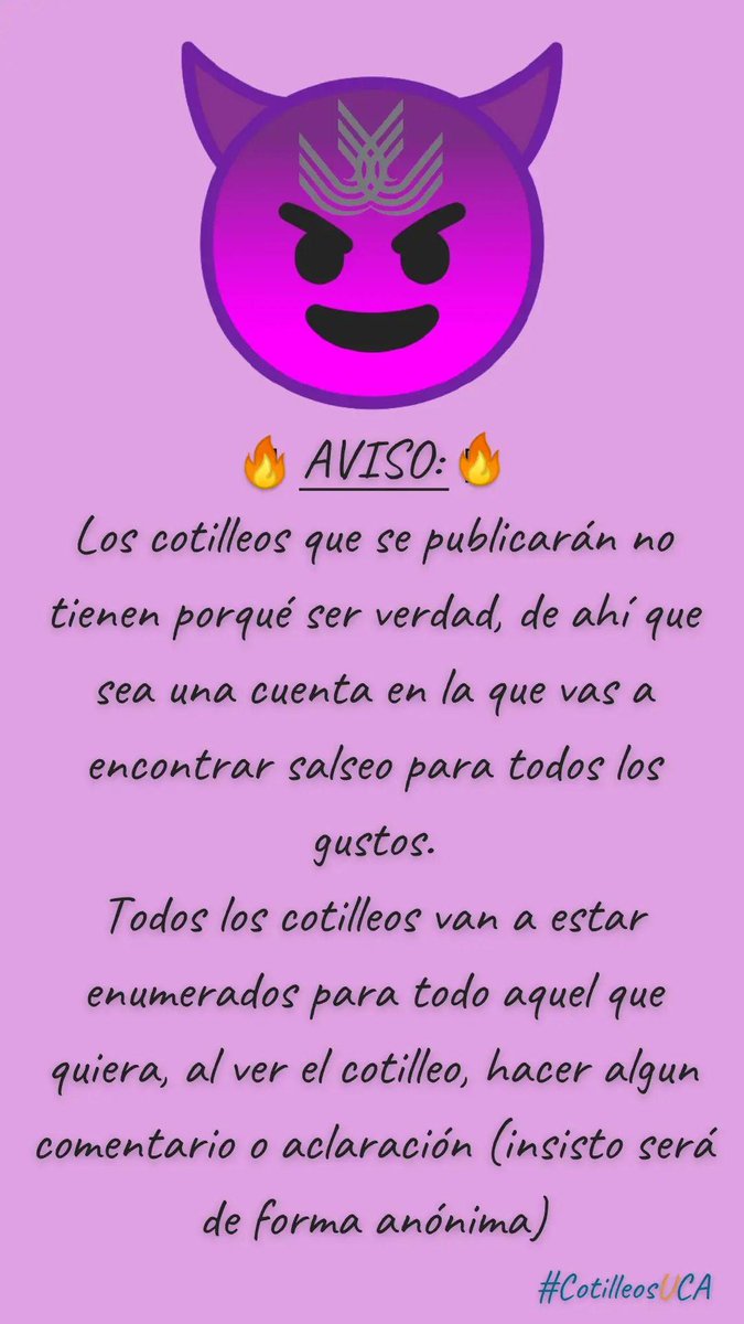Cotilleos, rumores, curiosidades, todo será bienvenido a nuestras cuentas 🔥🔥

#Estudiantes #Salseo #CotilleoUca #UCAcotilleos #Cadiz #CampusPtoReal #CampusCadiz #CampusJerez #CampusAlgeciras