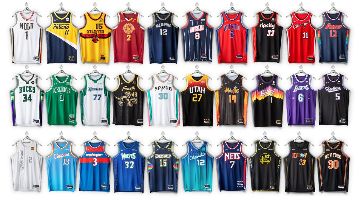 brkicks's tweet photo. Nike has released new uniforms in honor of the NBA's 75th Anniversary season 🔥 

Which is your favorite? https://t.co/pHj0ncFYll