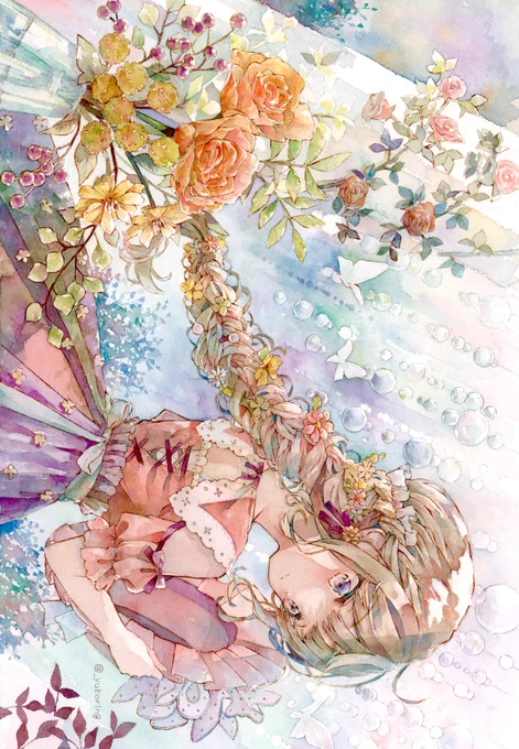 アルマ(@alma_mistletoe)さんのジャケットイラストです*
#透明水彩 #illustration #Watercolor 
