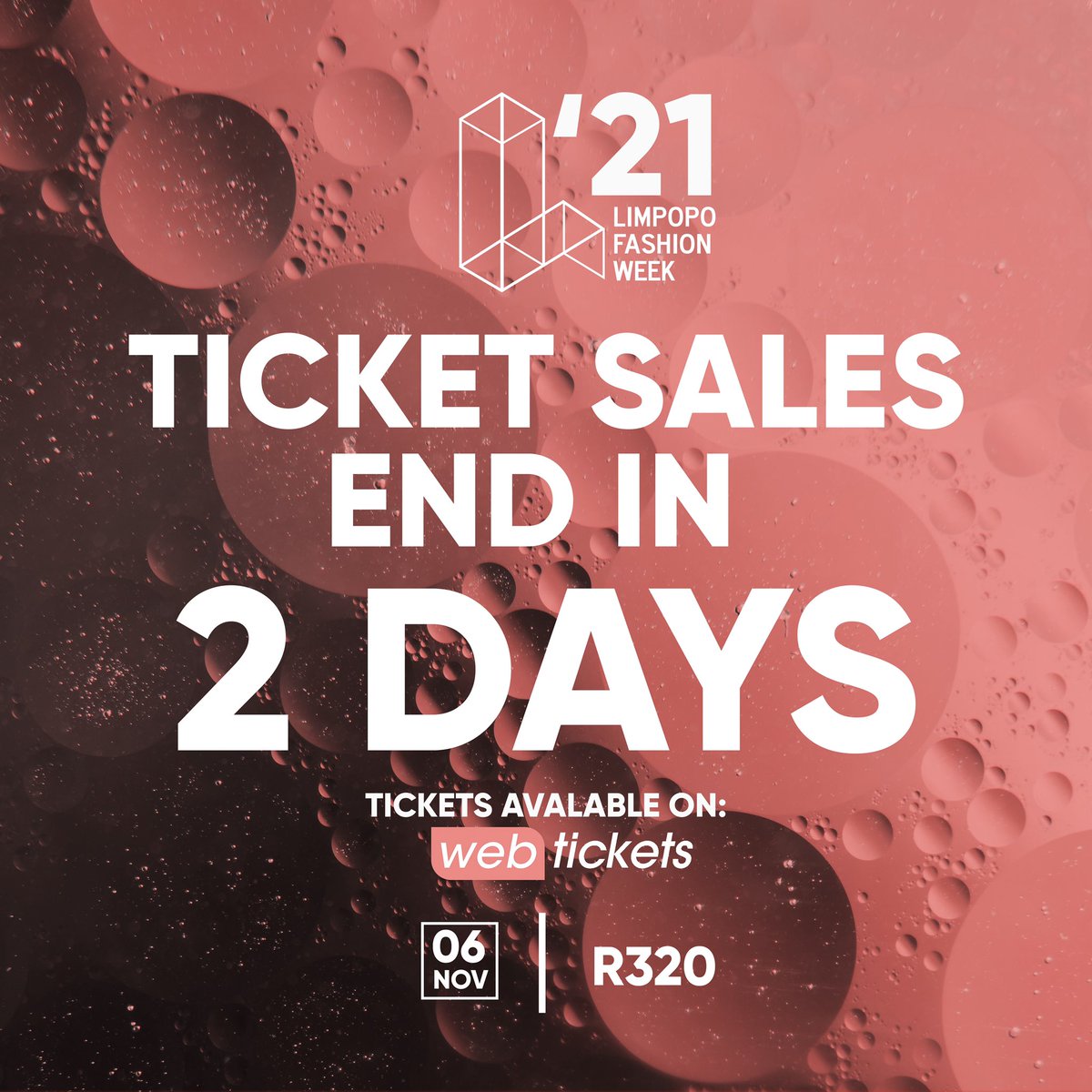 DO YOU HAVE YOUR TICKETS?!
Make sure to get them before ticket sales end! We are but a few days away!🥳

#LimpopoFashionWeek21
#LMFW2021 #LMFW21