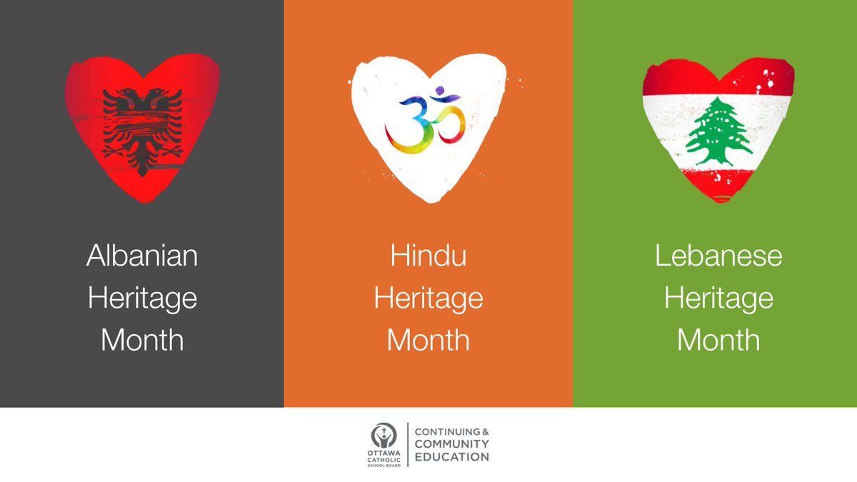 In November, we celebrate #AlbanianHeritageMonth, #HinduHeritageMonth, and #LebaneseHeritageMonth! We appreciate their history, heritage and significant contributions to Canada.
#ocsbBeCommunity