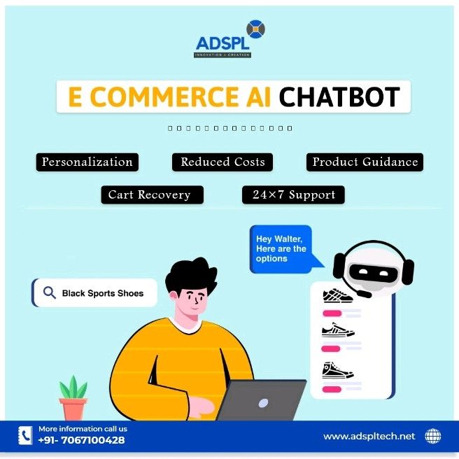 AdsplTech's tweet photo. In the e-commerce world, chatbots are bringing about a transformation and enabling retailers to foster better shopping experiences. 
#ai #iot #adspl #ecommerce #chatbot #artificalintelligence #internetofthings #aichatbot #ecommercechatbot #chatbots #2021 #businesschatbot #digital https://t.co/CwFHCk2jvA