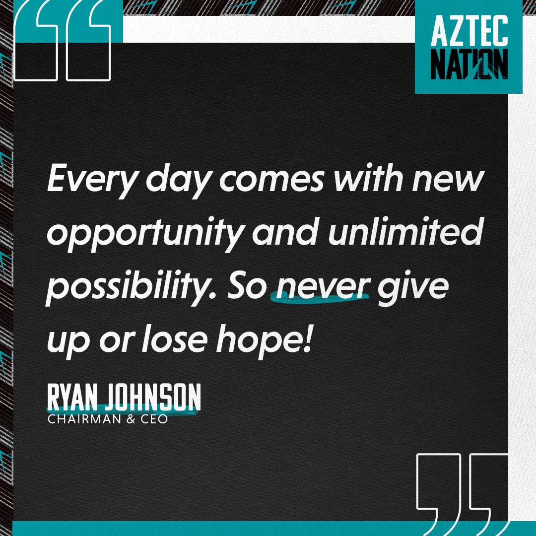 AztecNationLLC's tweet photo. Words of inspiration from our Chairman as a new week begins! 
#MondayMotivation #AztecNation #BuiltToLast #AllIn #Monday https://t.co/mGqGFvI2pa