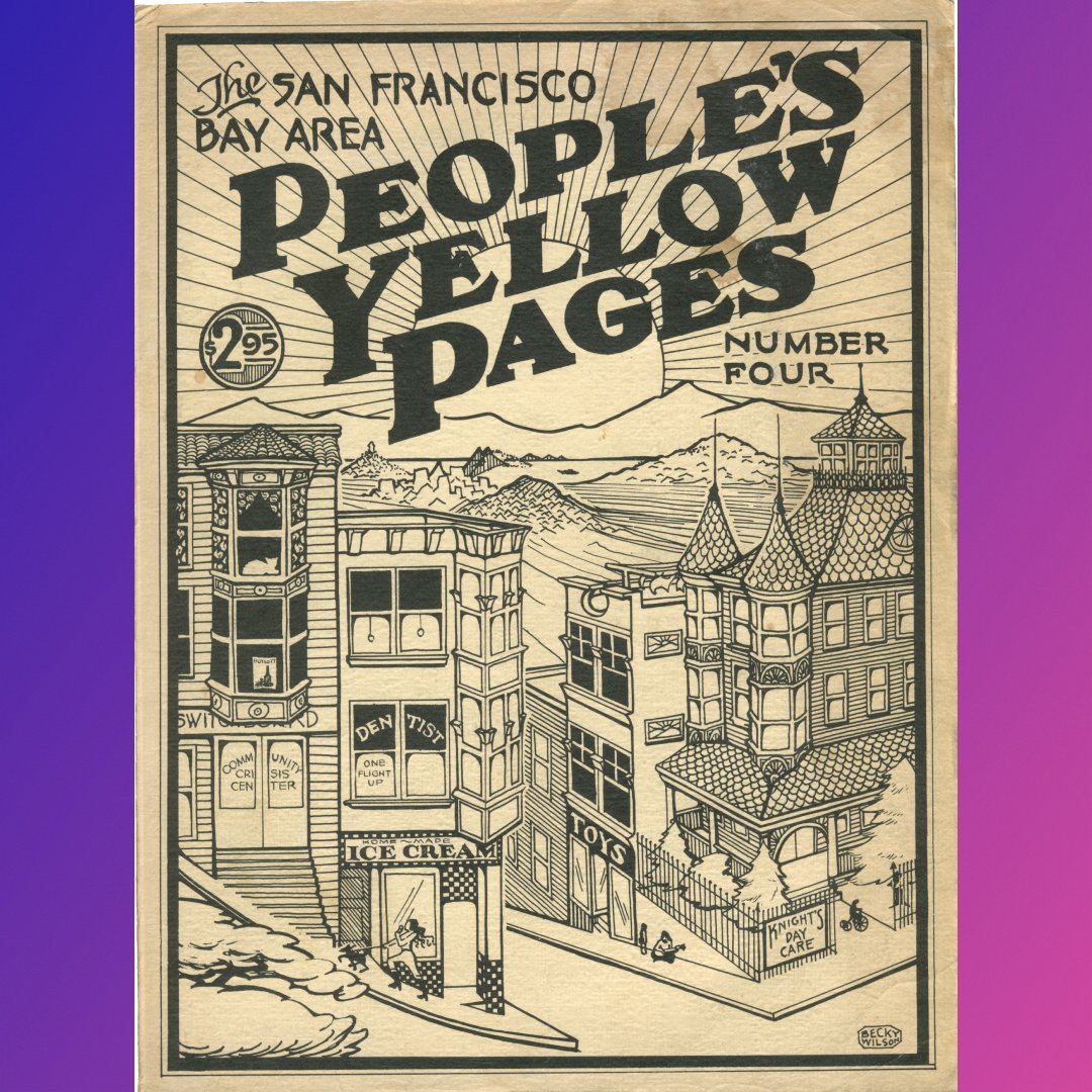 PeoplesGDArc's tweet photo. The San Francisco Bay Area People’s Yellow Pages, 1975
contributed to the Archive by @stewf
Becky Wilson (cover design)
.
#PeoplesGDArchive #GraphicDesignHistory #GraphicDesignArchive #YellowPages #WomeninDesign #UndergroundDesign #CounterCulture #SanFrancisco #TelephoneBook https://t.co/YupoRMzJ6t
