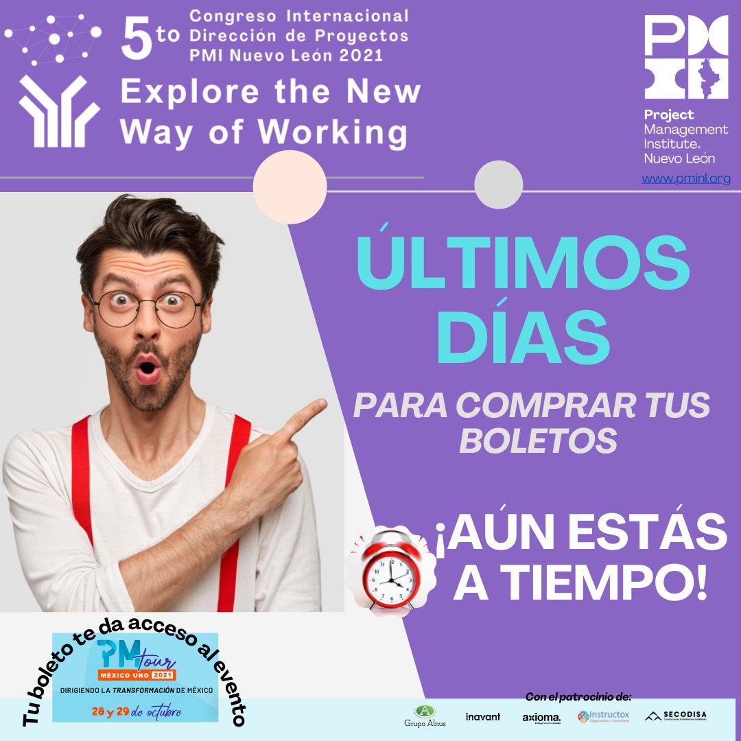 pminl's tweet photo. ¡Faltan 4 días!
5to. Congreso Internacional de Dirección de Proyectos “Explore the New Way of Working”. https://t.co/GBkUqHlkZL