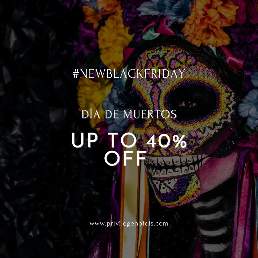 NEW BLACK FRIDAY 
This year we decided to do it differently and surprise you with the best promotion of the year on this special day, Día de Muertos. 
BOOK NOW bit.ly/2ZF5SYb