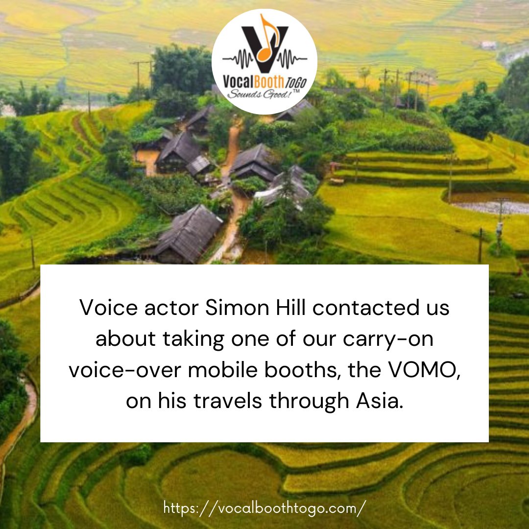 Our VOMO travels through Asia together with Voice Actor Simon Hill. Visit our website for more info about our products vocalboothtogo.com

#VocalBootToGo #VocalBooth #sounds #sounddesign #soundcheck #studio #musicproducer #soundwave #soundblankets #music #recording #producer
