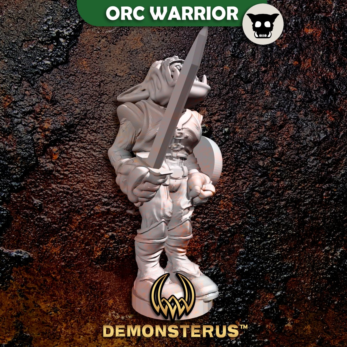 demonsterus's tweet photo. Here is the latest version of an Orc Warrior #miniature for the #boardgame Demonsterus. https://t.co/riZod0KIN0