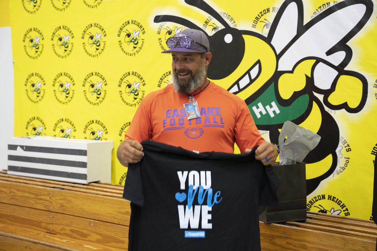 SocorroISD's tweet photo. Horizon Heights PE teacher inspires “You Me We #Team SISD” T-shirt. Read more: https://t.co/4jD1BWzxeV https://t.co/5OYZIeSllP