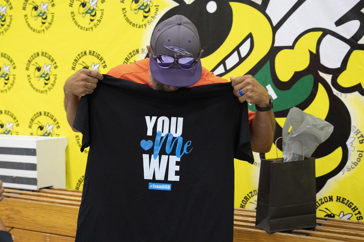 SocorroISD's tweet photo. Horizon Heights PE teacher inspires “You Me We #Team SISD” T-shirt. Read more: https://t.co/4jD1BWzxeV https://t.co/5OYZIeSllP