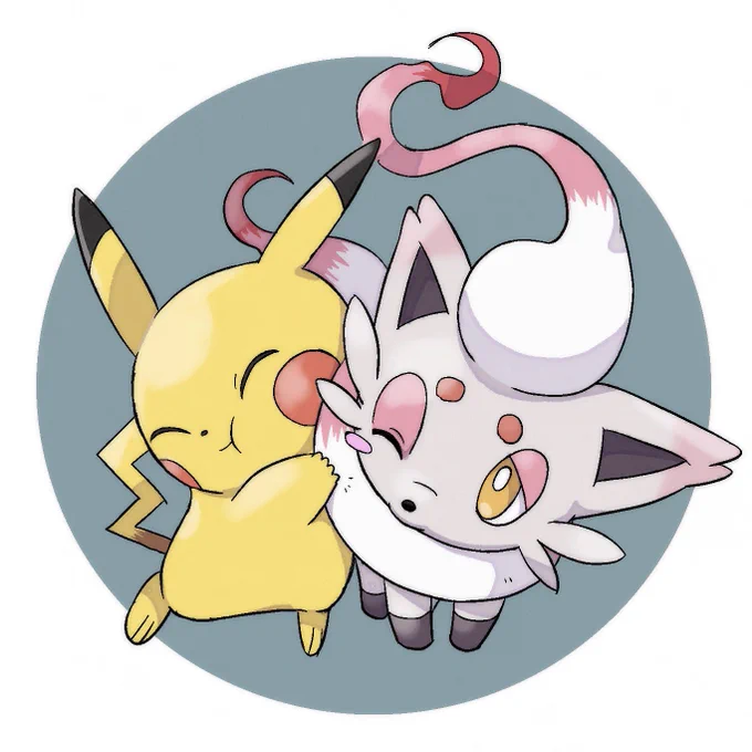 ヒスイゾロアとピカチュウ 