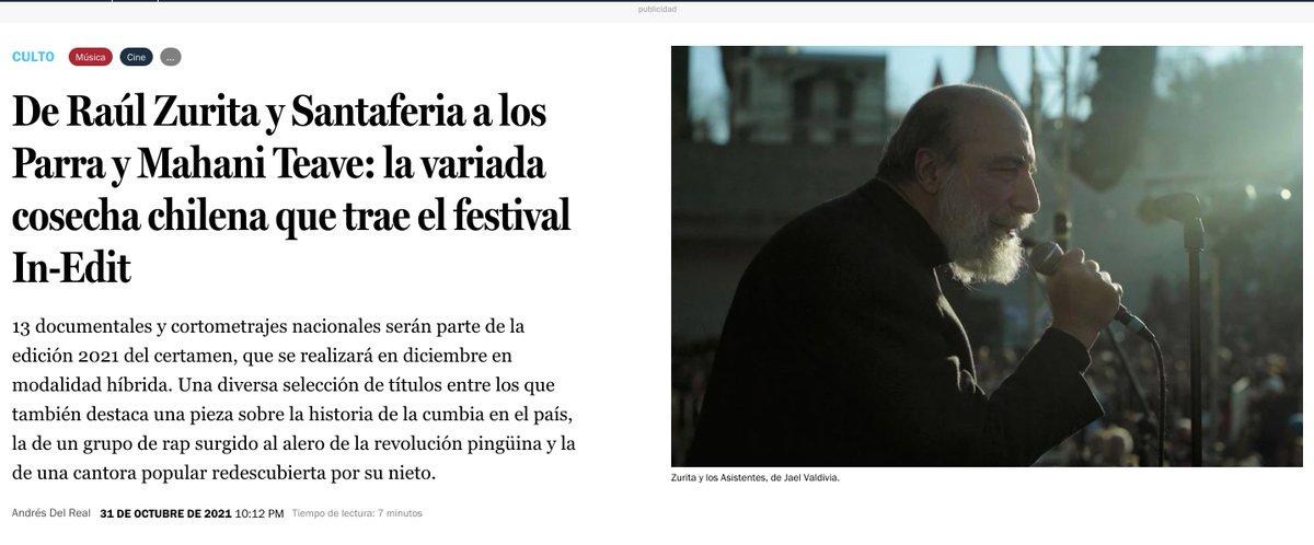zuritasistentes's tweet photo. ¡Hoy salimos en prensa!
La tercera - Culto -2021
" Es en palabras de la organización de la cita, "la transformación de un tímido literato en un frontman rockero". https://t.co/FYGDLruK9j