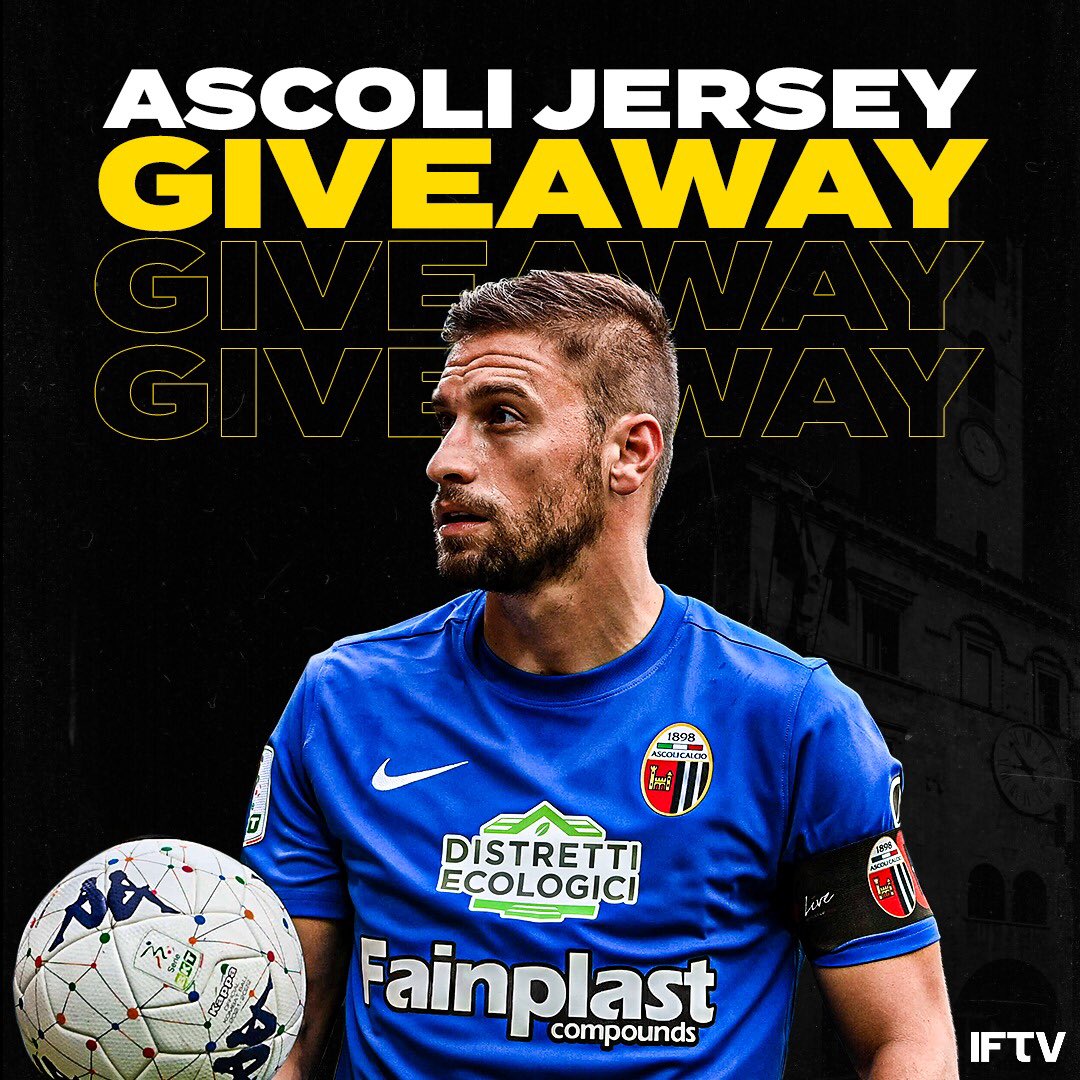 IFTVofficial's tweet photo. The Ascoli jersey giveaway continues TODAY as Ascoli take on first place Pisa at 1PM EST 💥🇮🇹

We're giving away a personalized jersey for every point Ascoli gets this season in Serie B.

TO ENTER:

1. Follow @ascolicalciofc 
2. RT this post
3. Reply your size https://t.co/kuKX2t40Nw