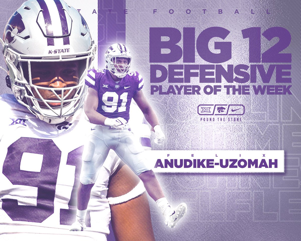 .<a href="/fanudike/">Felix Anudike-Uzomah🇳🇬</a> named <a href="/Big12Conference/">Big 12 Conference</a> Defensive Player of the Week

📄 k-st.at/3BvcANn

#KStateFB