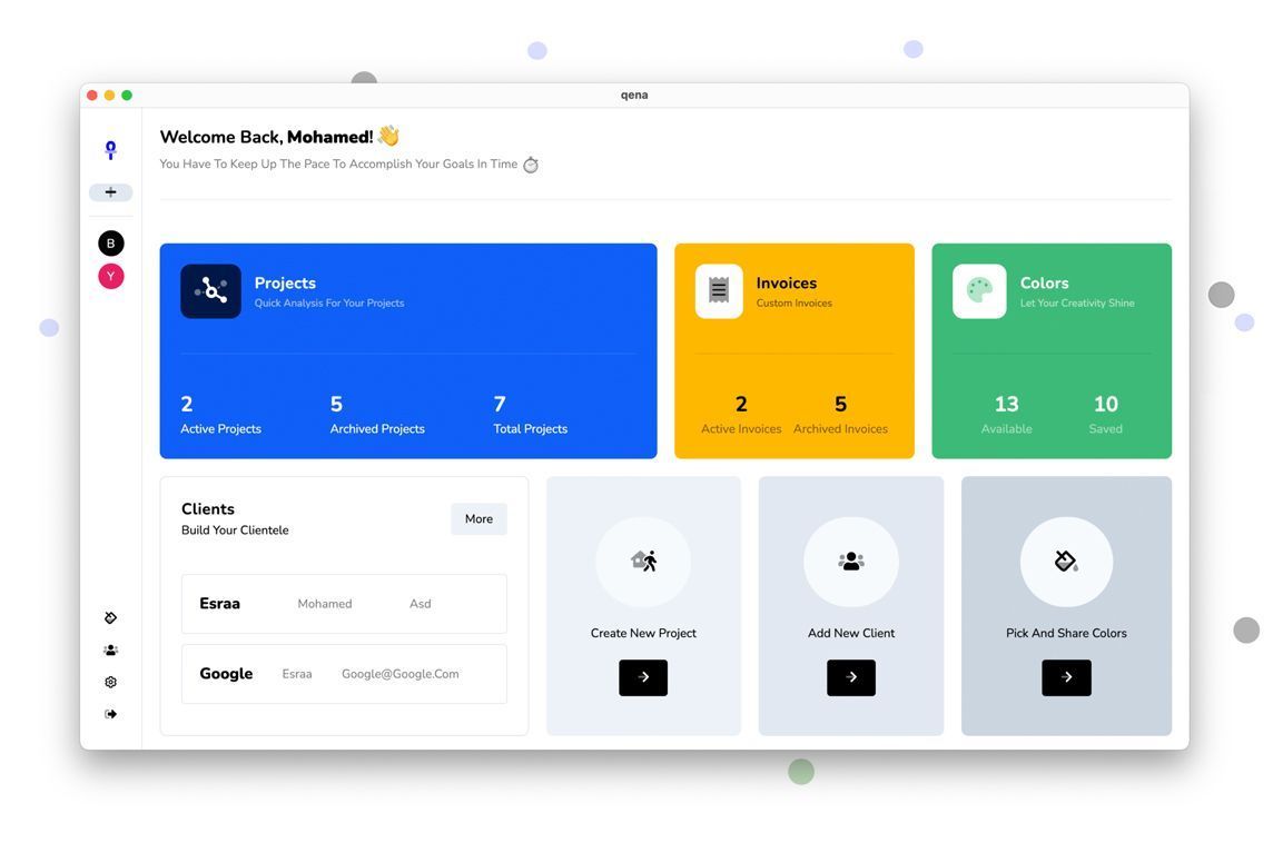 Qena is a desktop app #madewithvuejs &amp; Electron by <a href="/MohamedSaid__/">Mohamed Said</a> that provides everything you need to run your freelance business: Manage clients and tasks, create proposals and invoices and track time 💪 - madewithvuejs.com/qena