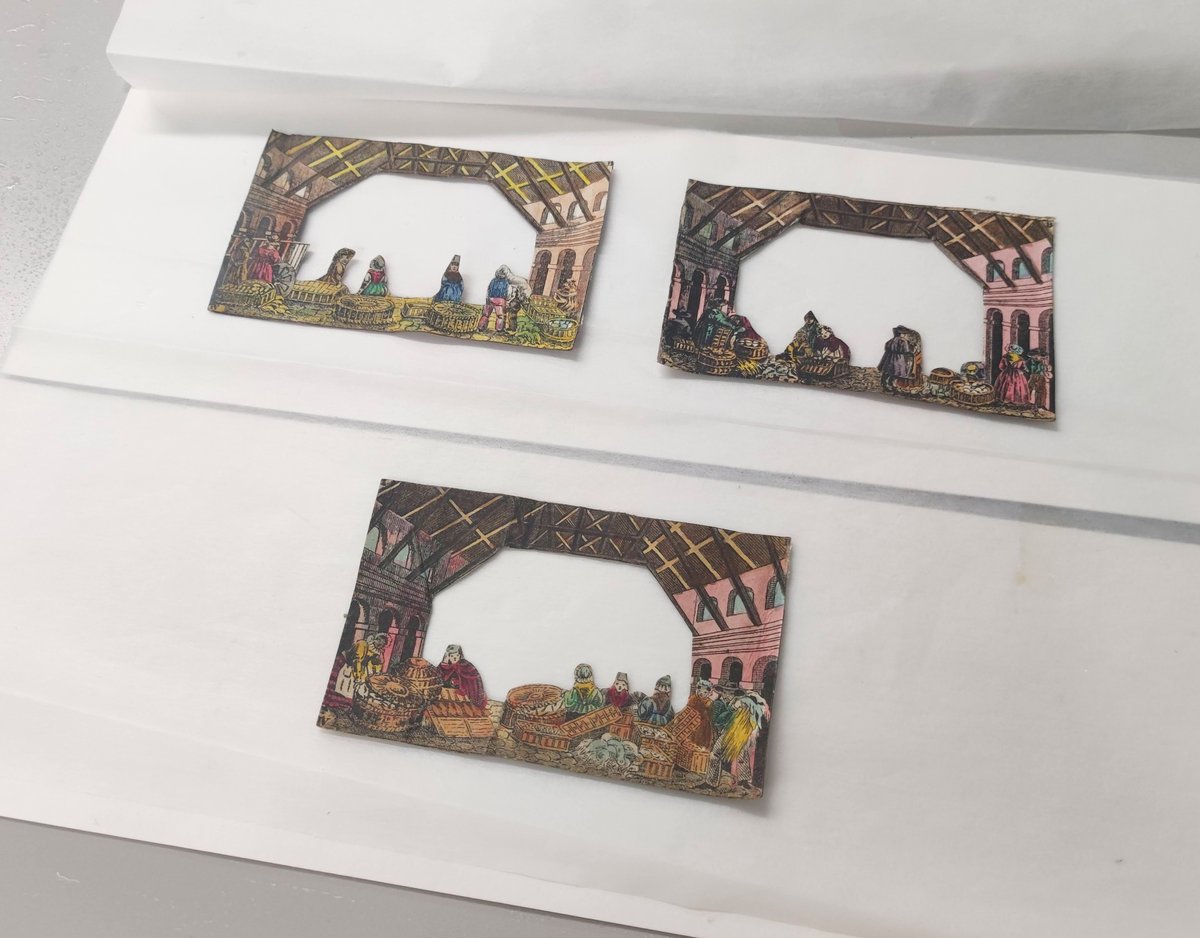 natlibscot's tweet photo. So we took the peepshow apart, allowing us to clean it properly and correct distortions, lack of strength and damaged areas. 

#Noncreepypeepy https://t.co/Lpeqe4mWQR