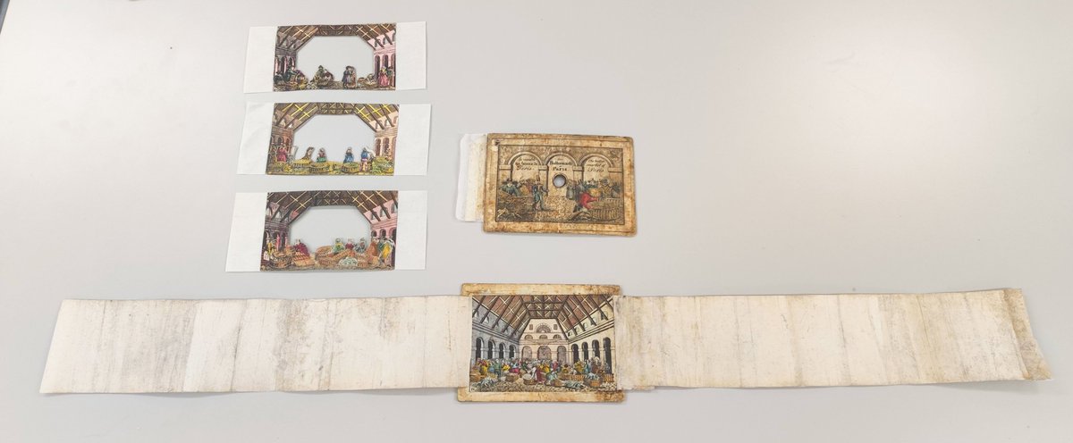 natlibscot's tweet photo. So we took the peepshow apart, allowing us to clean it properly and correct distortions, lack of strength and damaged areas. 

#Noncreepypeepy https://t.co/Lpeqe4mWQR